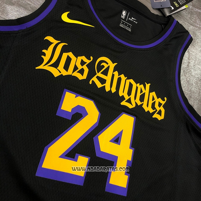 Camiseta Los Angeles Lakers Kobe Bryant #24 Ciudad 2019-20 Negro